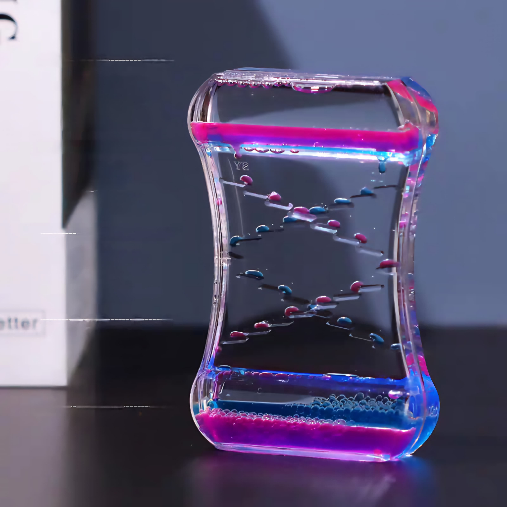 Jam Pasir Minyak Oil Bubble Drip HourGlass Dekorasi Dudukan HP Air Cair