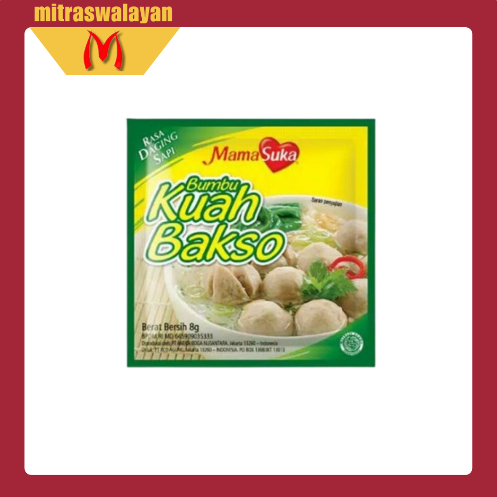 

MAMA SUKA Bumbu Kuah Bakso 1 Renceng isi 12 Sachet @8 gr