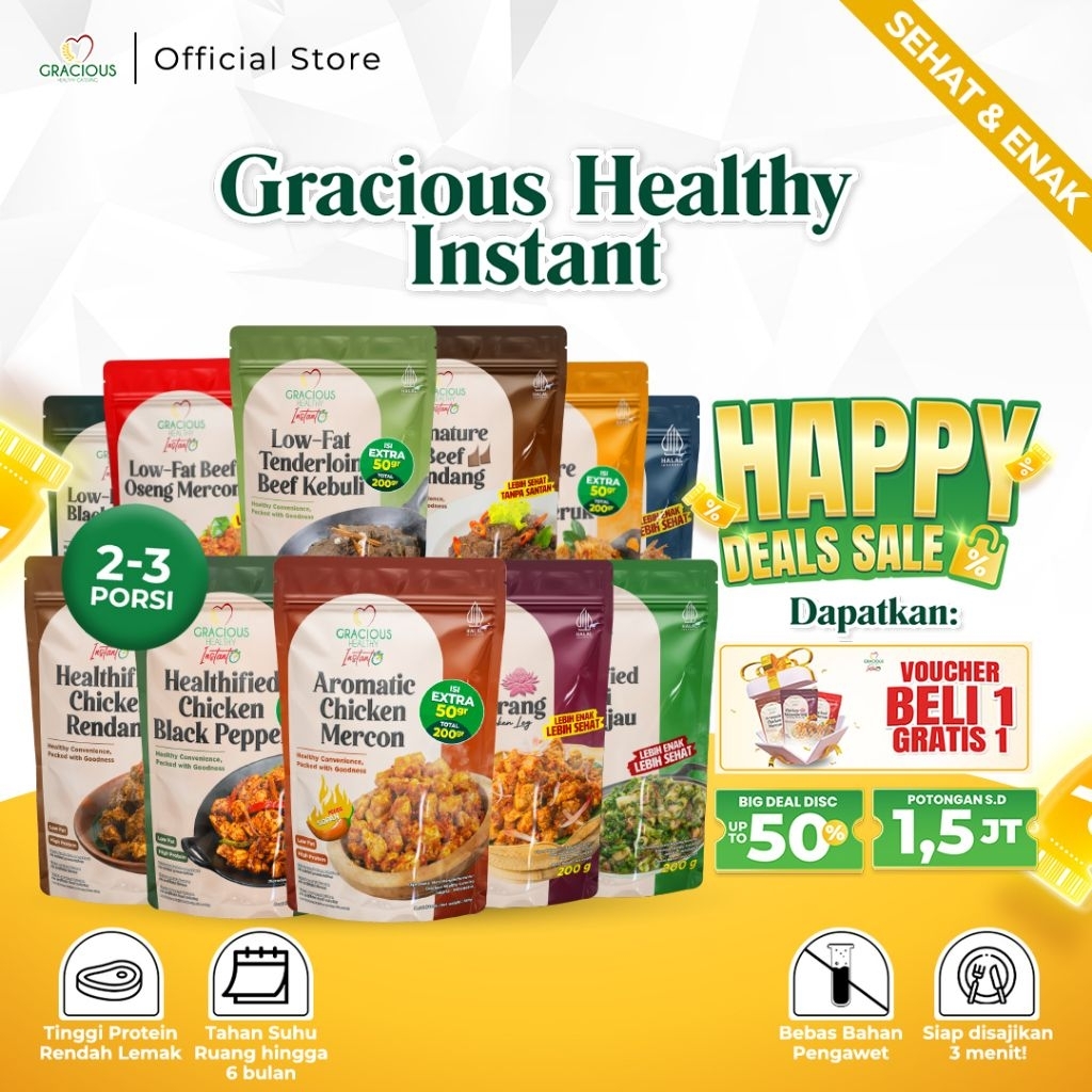 

Gracious Healthy Instant (Makanan Instant Sehat Siap Saji) || 200gr