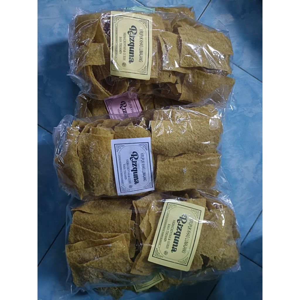 

Krupuk Kerupuk Puli/Lempeng/Beras Kemasan 500gr Dan 1Kg Mentah Cap Rizquna