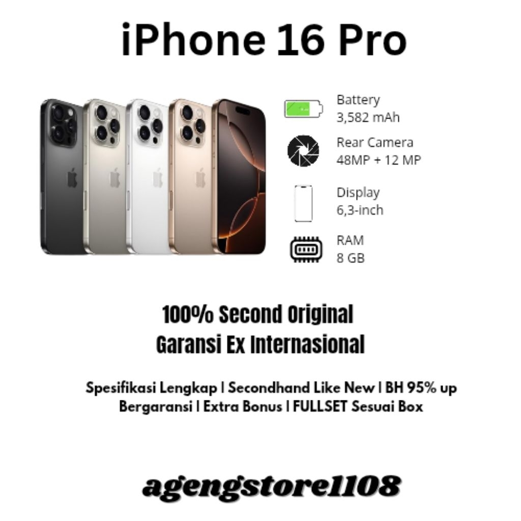 IPHONE 16 PRO SECOND ORIGINAL EX INTER