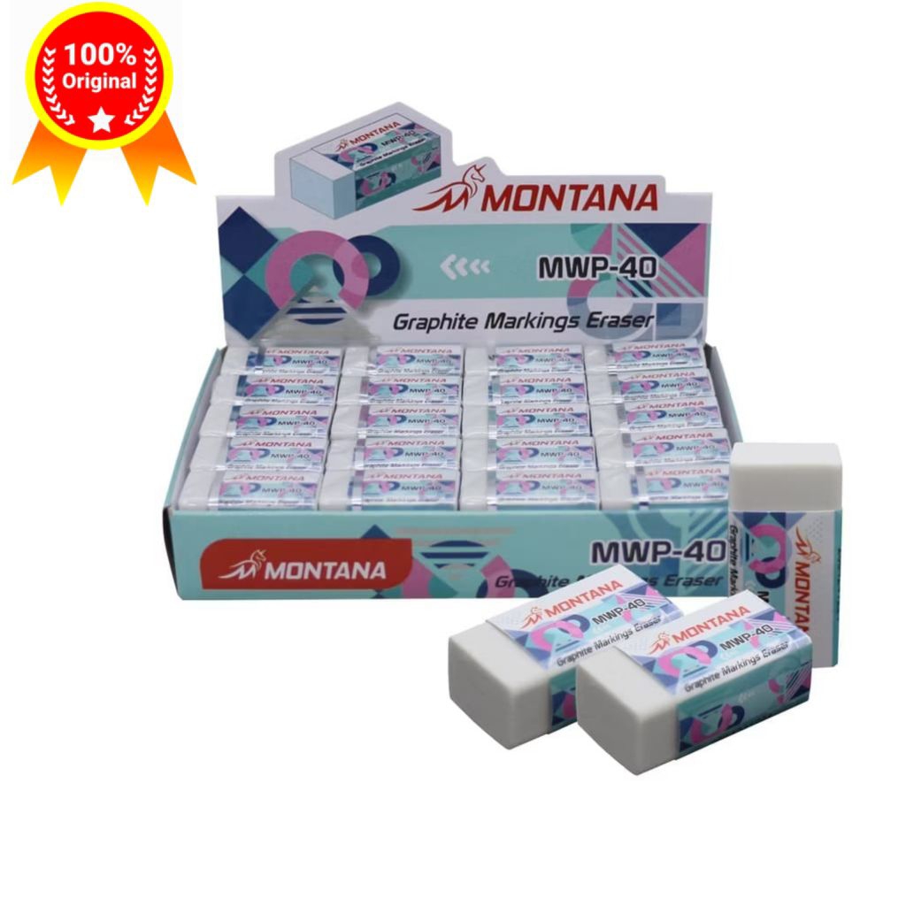 

Penghapus pensil MONTANA Warna Putih Isi 40 Pcs/Box /MWP-40N