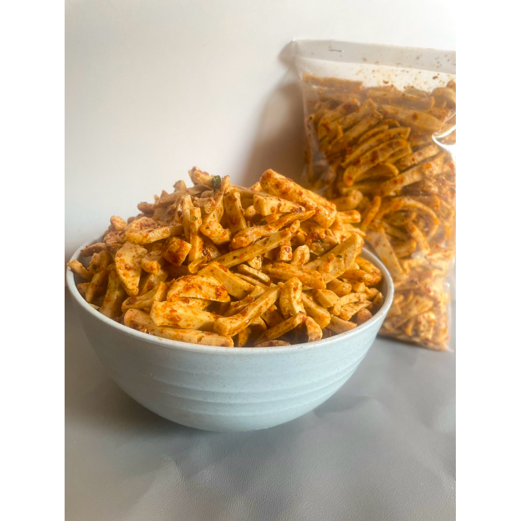 

Basreng pedas Chili oil daun jeruk Bumbu basah 250 gr