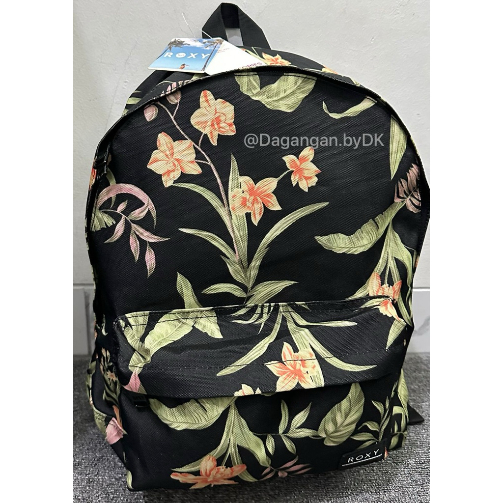 Tas Backpack Roxy Flowers Original 100% Black