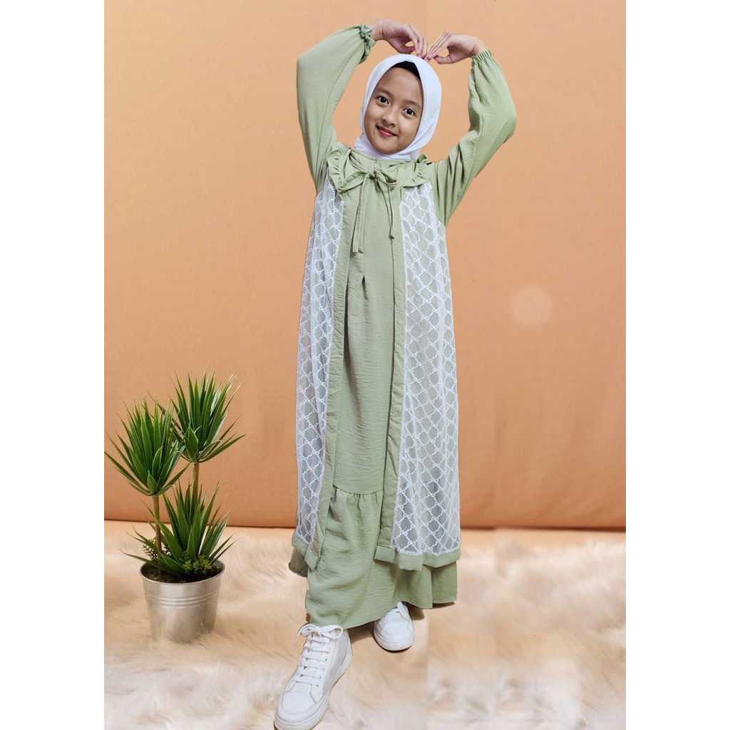 Gamis Anak Perempuan Salsa Dress Motif Brukat Baju Muslim Anak Tanggung Kekinian Salima Fashionshop 