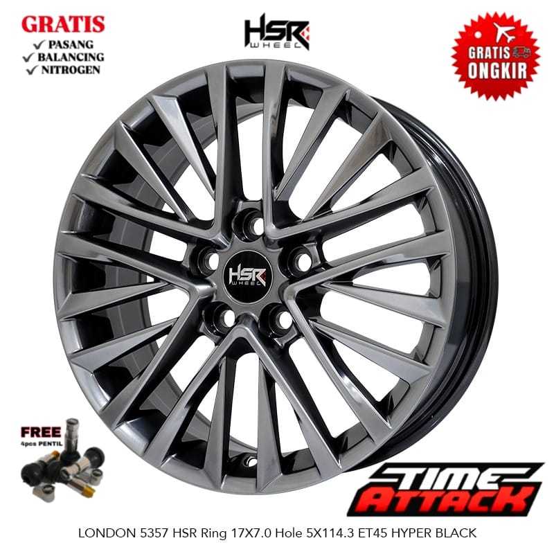 Velg Mobil Brv R17 HSR WHEEL Tipe LONDON Ring 17 - TIME ATTACK BOGOR
