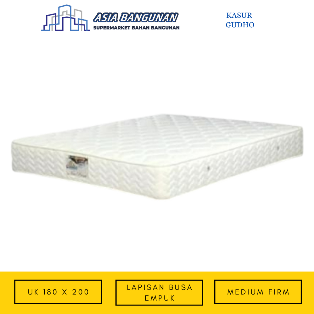 ASIA BANGUNAN - GUHDO KASUR 180 X 200 STANDART PLUSH TOP PUTIH