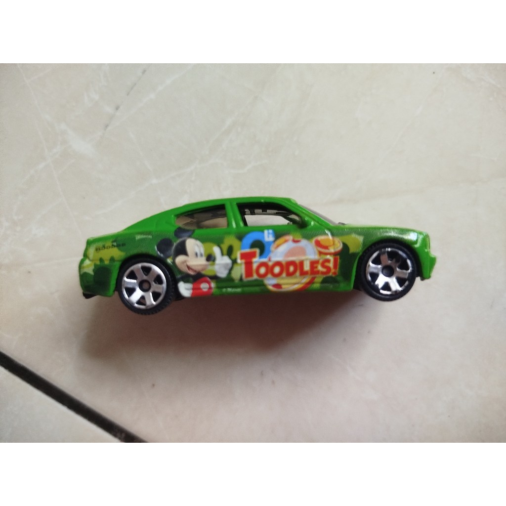 ASSORTED DIECAST LOOSE : MATCHBOX - DODGE CHARGER CHRYSLER  / GREEN MICKEY MOUSE VERY RARE