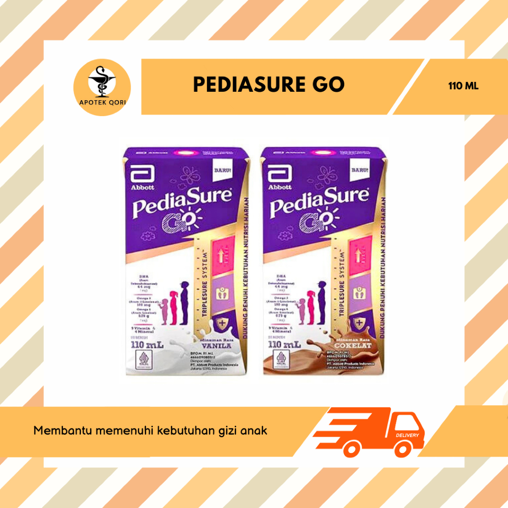 

PEDIASURE GO 110 ML RASA VANILA COKLAT / SUSU PERTUMBUHAN ANAK