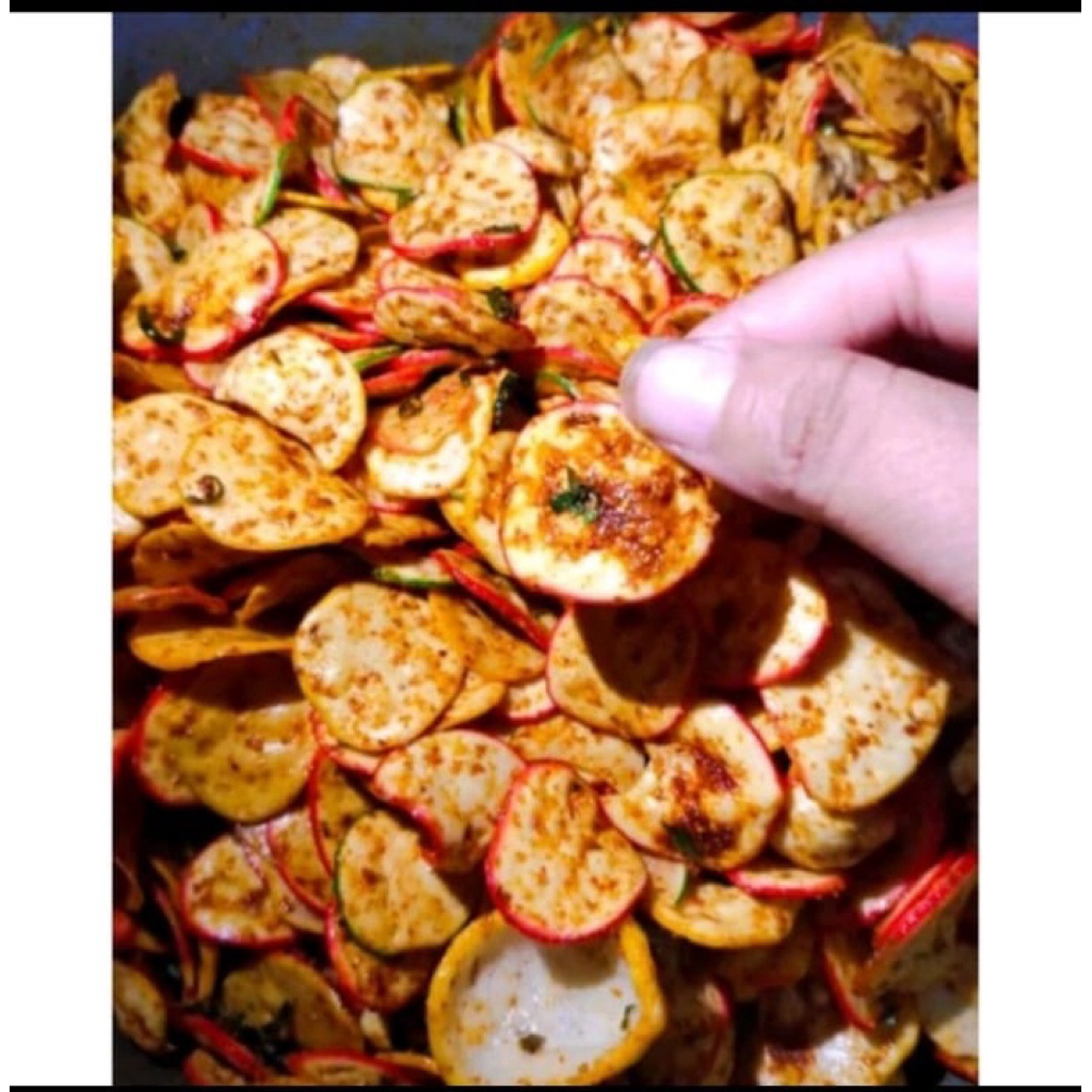 

500G KERUPUK SEBLAK BANTET KERING PEDAS DAUN JERUK