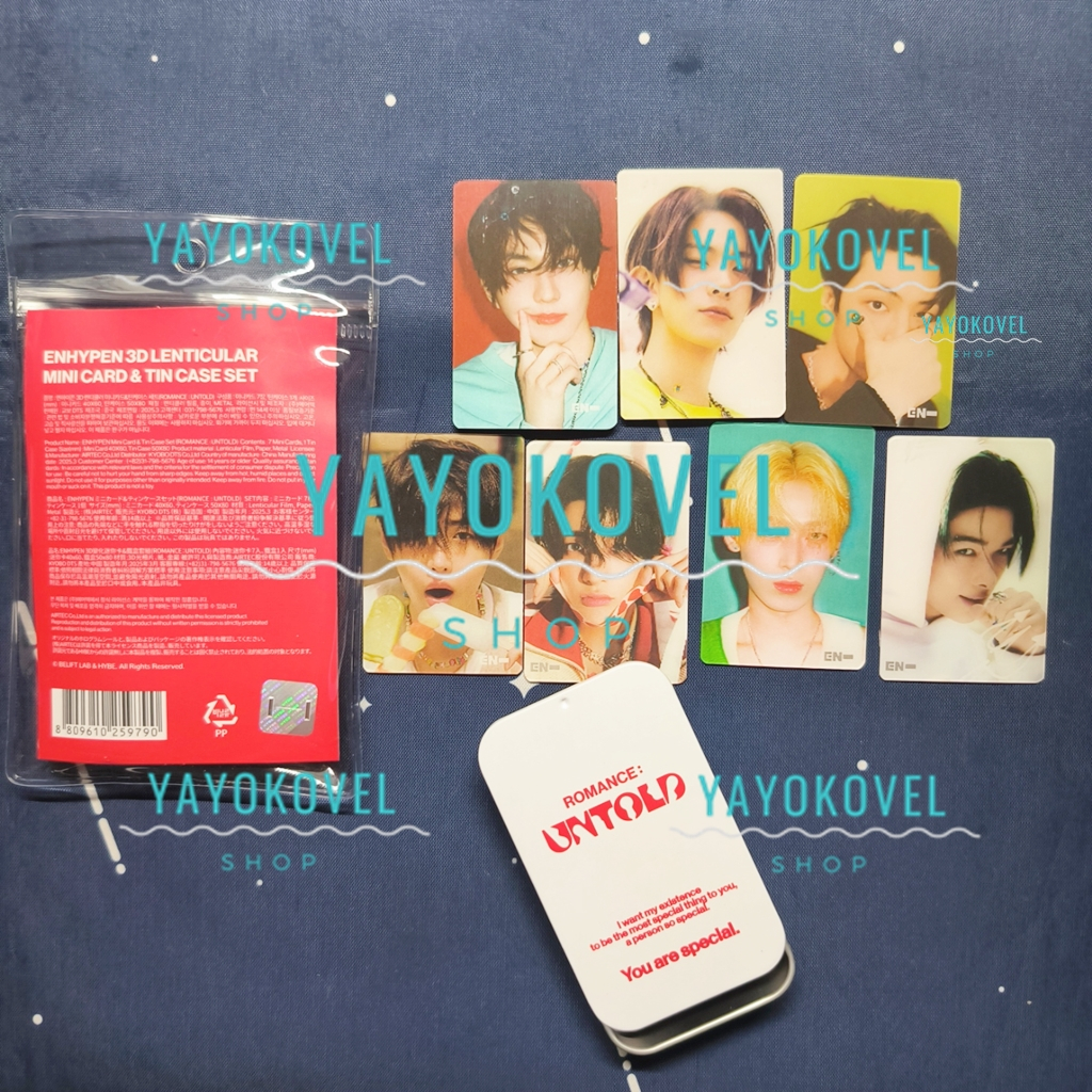 [READY] ENHYPEN - ROMANCE UNTOLD - 3D LENTICULAR MINI CARD & TIN CASE SET