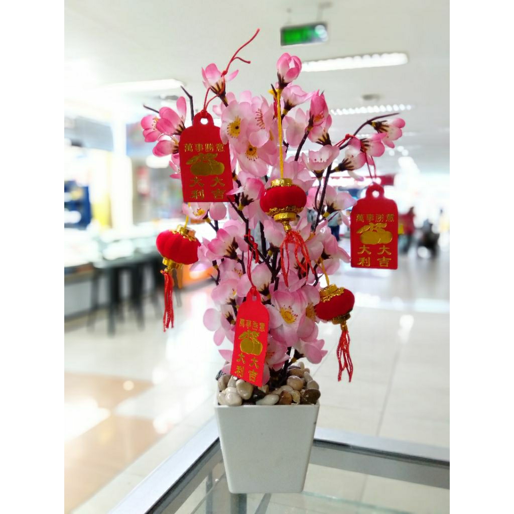 Pohon Meihua 30cm/Bunga sincia/Bunga Hias /Dekorasi Imlek/Hiasan Meja Imlek
