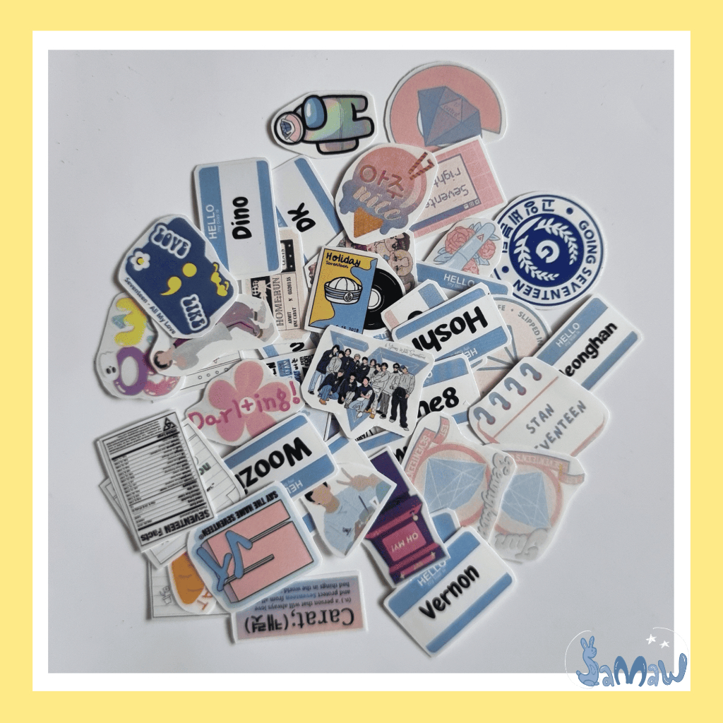 

Stiker Mini KPOP Seventeen Bahan Vinyl Glossy Waterproof | Stiker Kpop Freebies