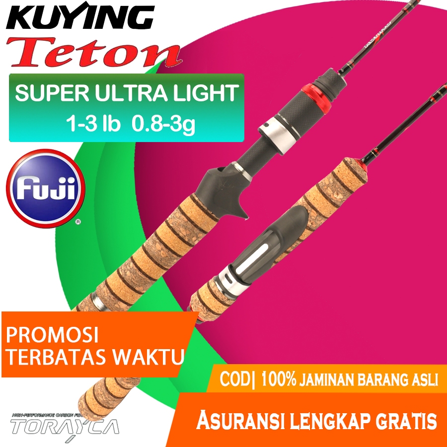 KUYING TETON Joran SUL Super Ultra Light Rod Stream 1-3lb 0.8-3g Pancing Spinning Baitcasting Bc