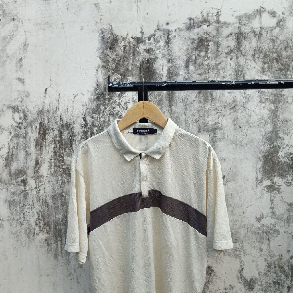 Le coq sportif Zipper poloshirt cream