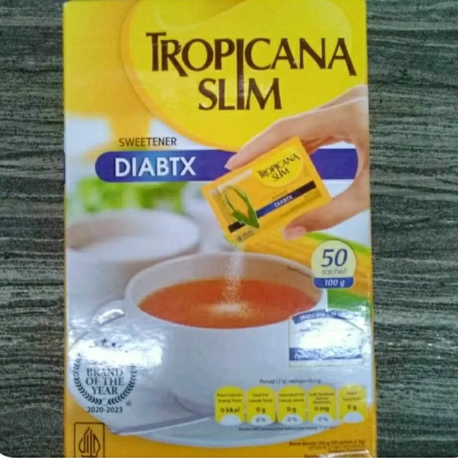 

Pemanis/Sweetener Tropicana Slim 100gr 50@2gr