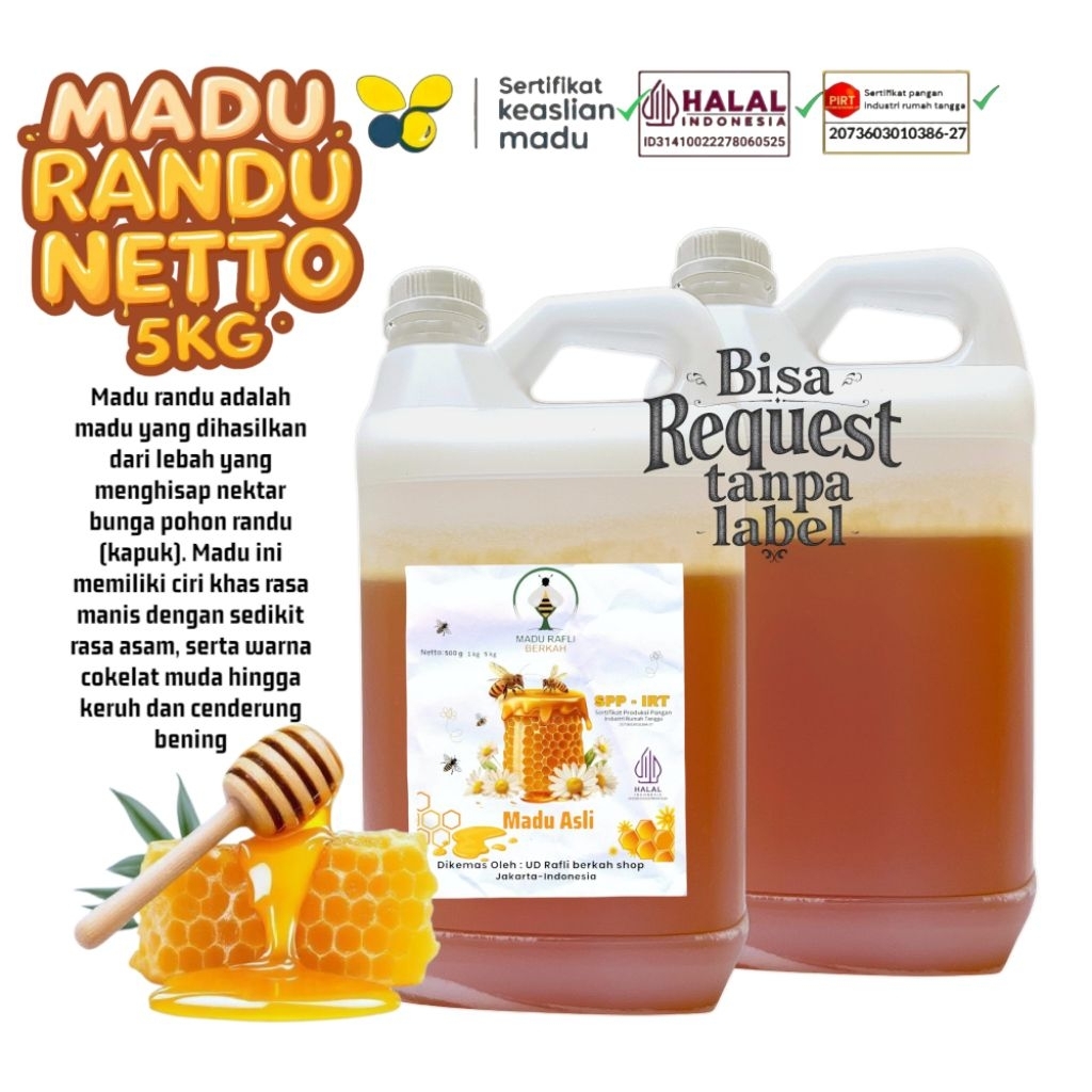 

madu randu isi 5kg madu asli tanpa campuran_diuji dilaboratorium dan halal