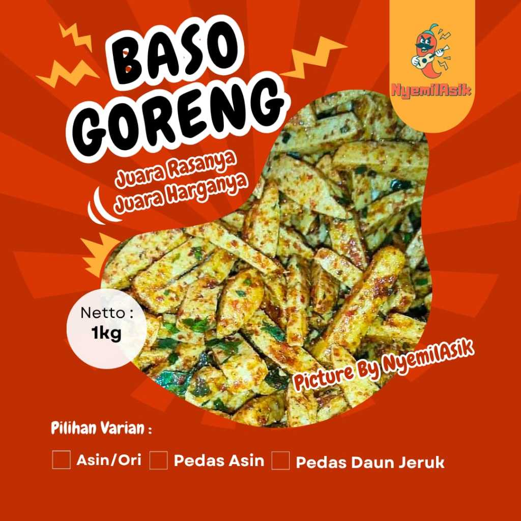 

Basreng Renyah Pedas Daun Jeruk 1kg / Basreng Stik Pedas Kemasan 1Kg