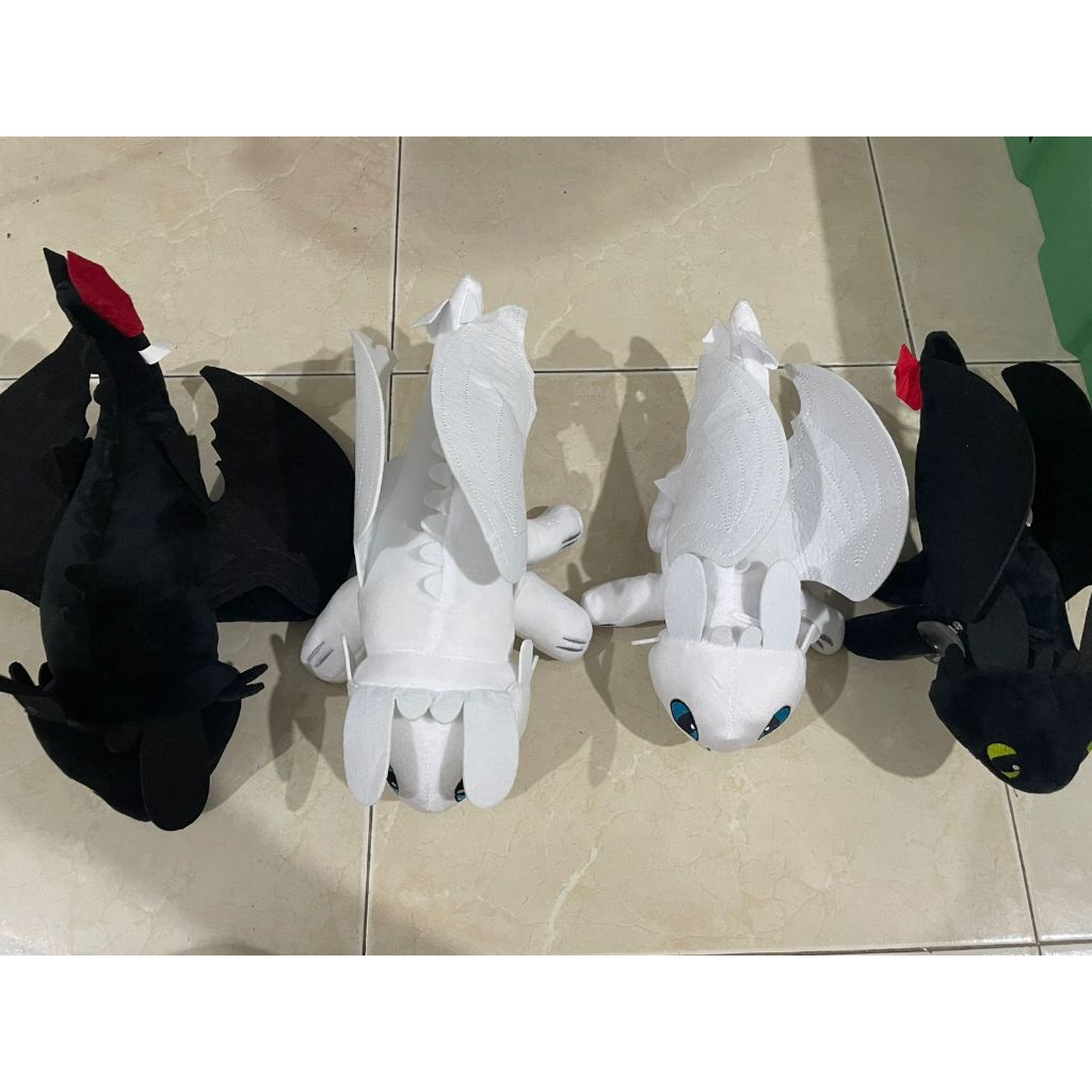 Boneka Toothless 28cm 35cm 45cm Boneka White Toothless Boneka Night Fury New