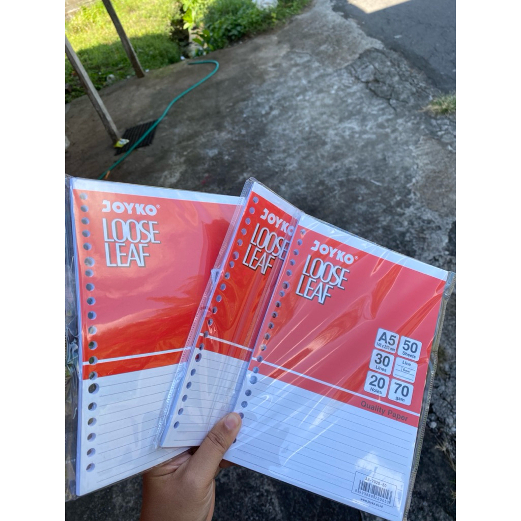 

Termurah Joyko loose leaf ukuran A5 isi 50 sheet | loose leaf murah | kertas isi binder