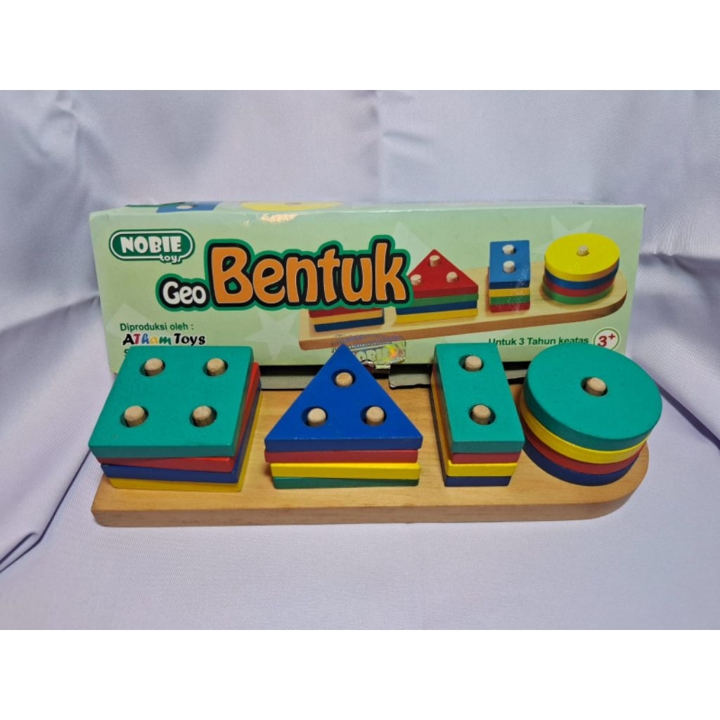 Mainan edukasi anak paket geo Bentuk dan Palu Ketok Nobie Toys Preloved