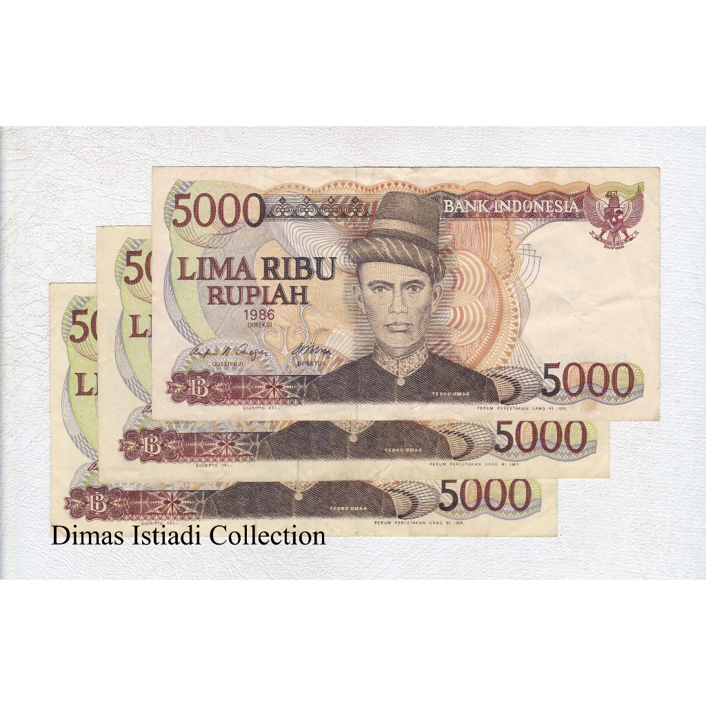 Uang Kuno 5000 Rupiah Tahun 1986 Teuku Umar