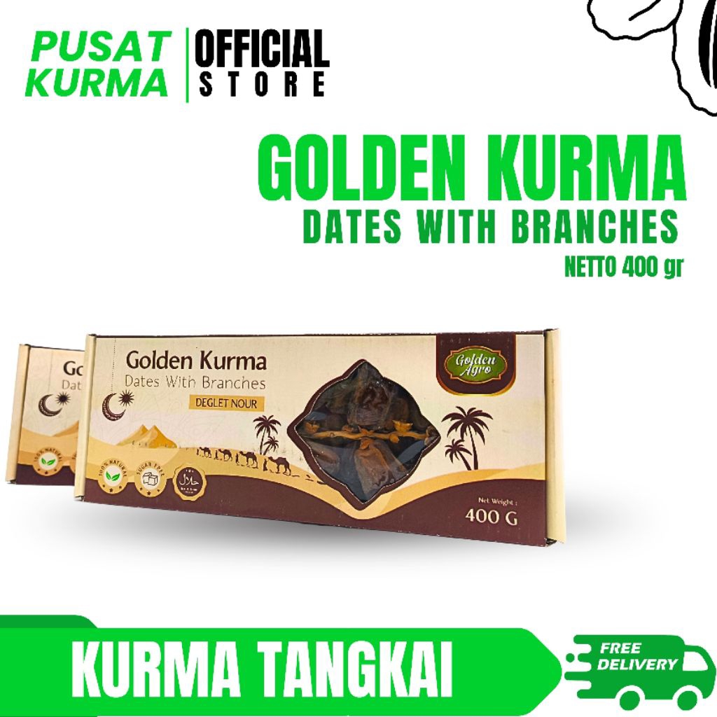 

KURMA TUNISIA TANGKAI | KURMA GOLDEN AGRO GOLDEN KURMA TUNISIA 400 GR | pusatkurmabali