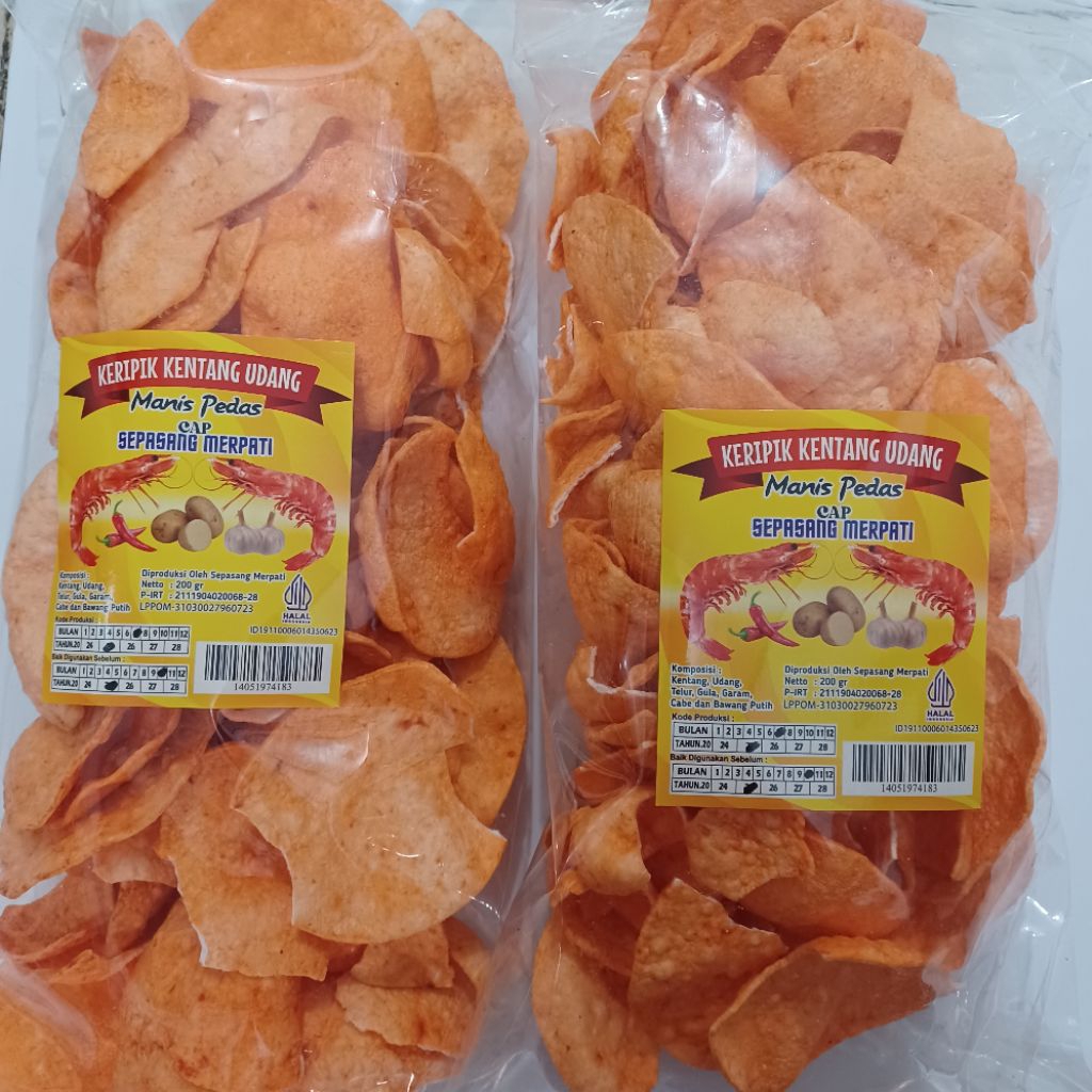 

Keripik Kentang Udang Manis Pedas