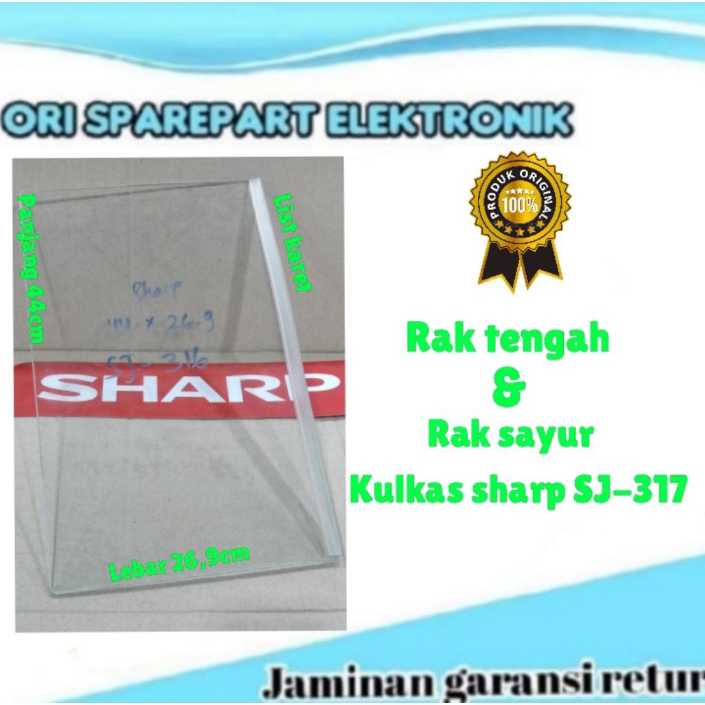 rak tengah & rak sayur kulkas sharp SJ-317