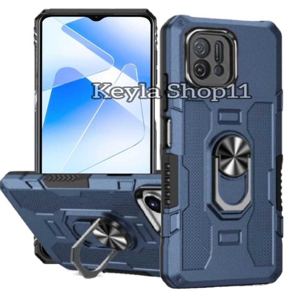 Casing HP OPPO A16E/A16K Hard Case Hit Eye Ring  Robot 360 Degree Rotasi Ring