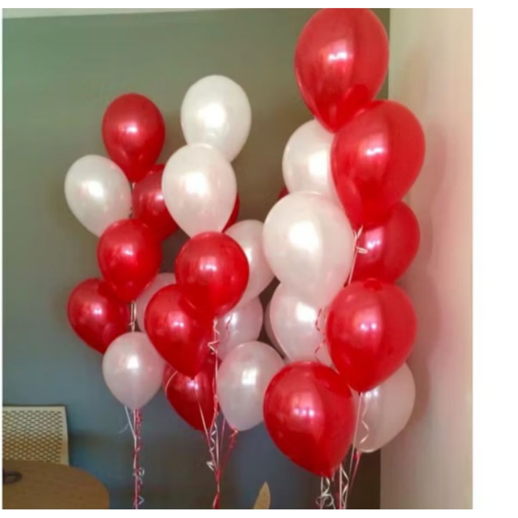 Balon Metalik merah Putih/Balon/Dekor Agustus/Balon Merah Putih/Balon Metalik isi 10pcs