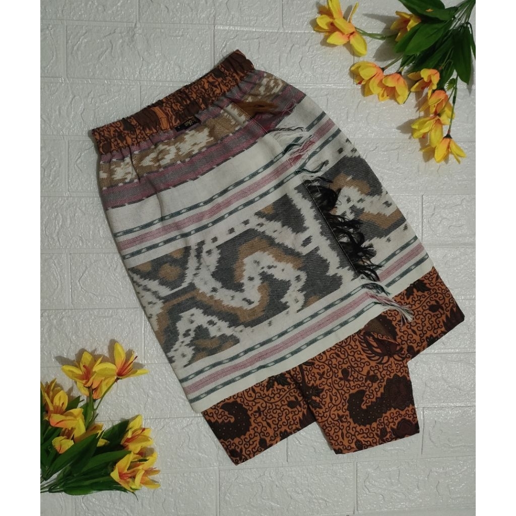 LAMIKA Kamen jadi anak laki laki Kombinasi batik dan tenun