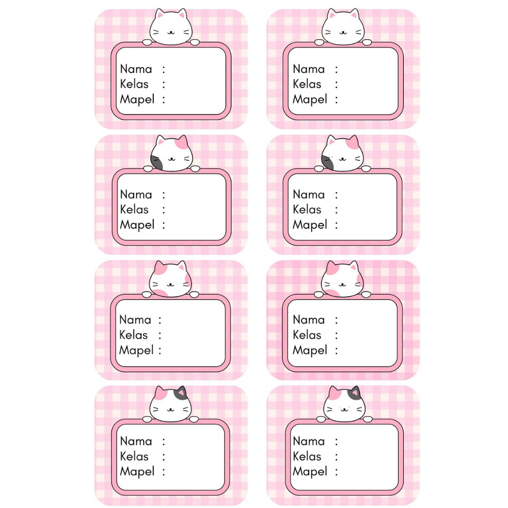 

CUSTOM STIKER LABLE NAMA UNTUK BUKU PELAJARAN DAN BUKU TULIS ANAK SEKOLAH ISI 40 LABLE