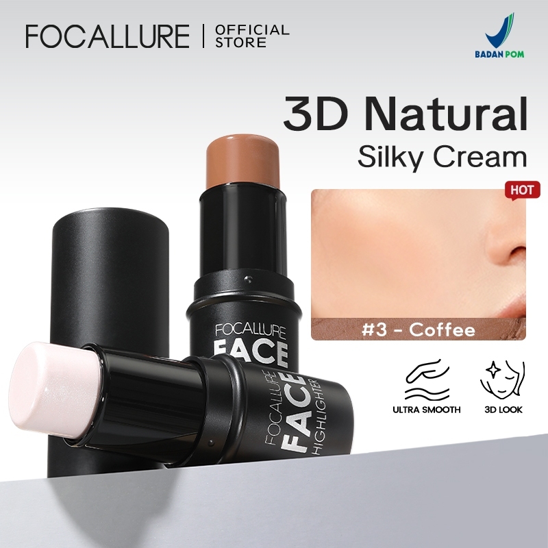 FOCALLURE Highlighter & Contour Stick-Kosmetik Wajah #3 coffe