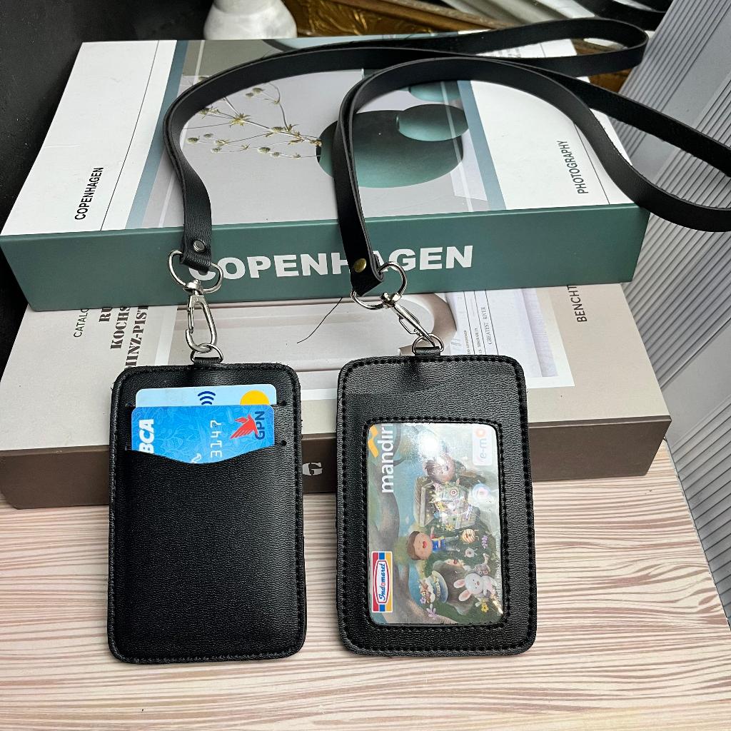 

ID card holder Name tag Holder 3 slot kartu. ID card holder kulit sintetis
