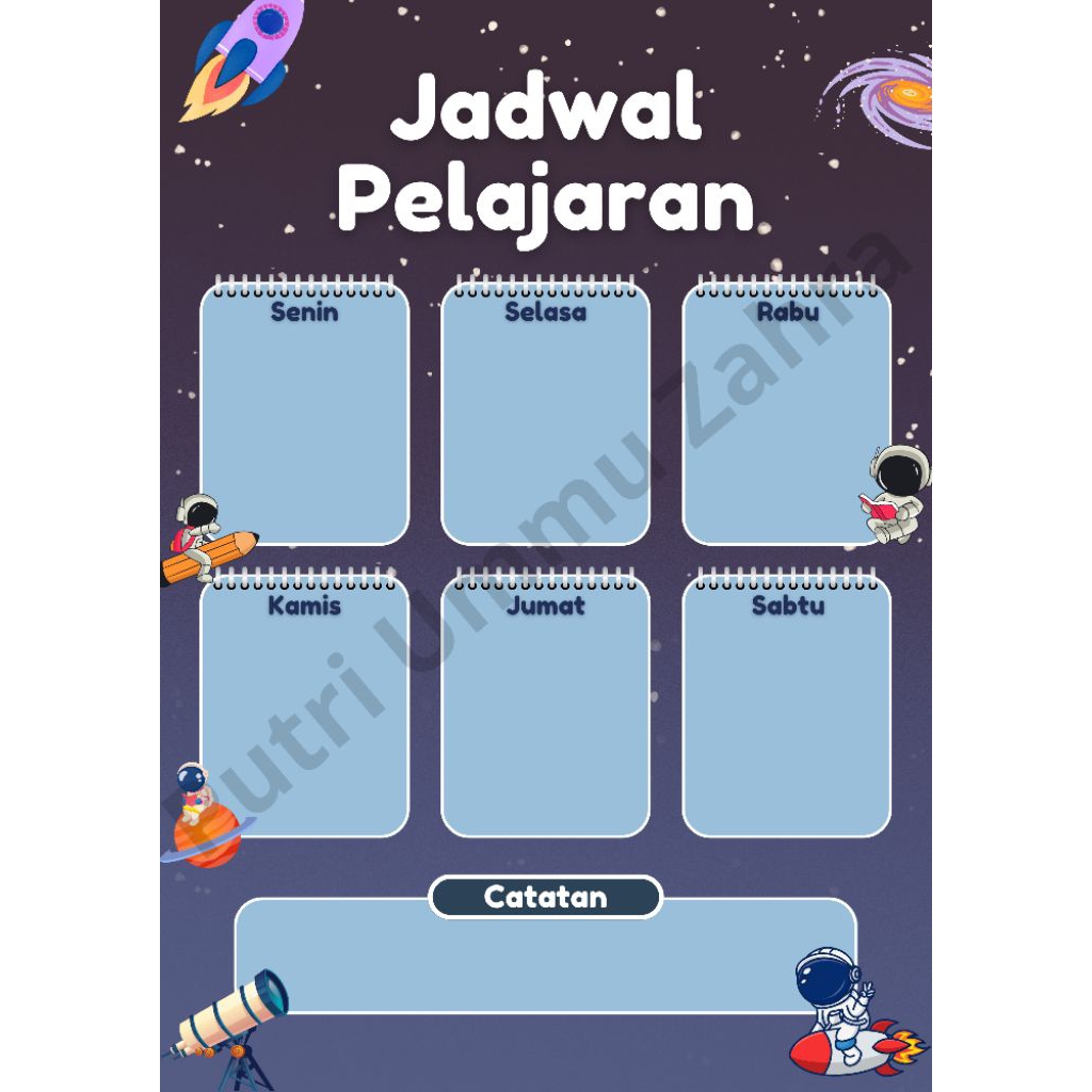 

POSTER JADWAL PELAJARAN MOTIF KARAKTER BISA REQUEST