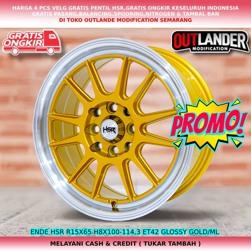 velg hsr r15 velg mobil Sigra Datsun Go Brio City Civic VTI Estilo Freed Jazz dll velg hsr ende r15