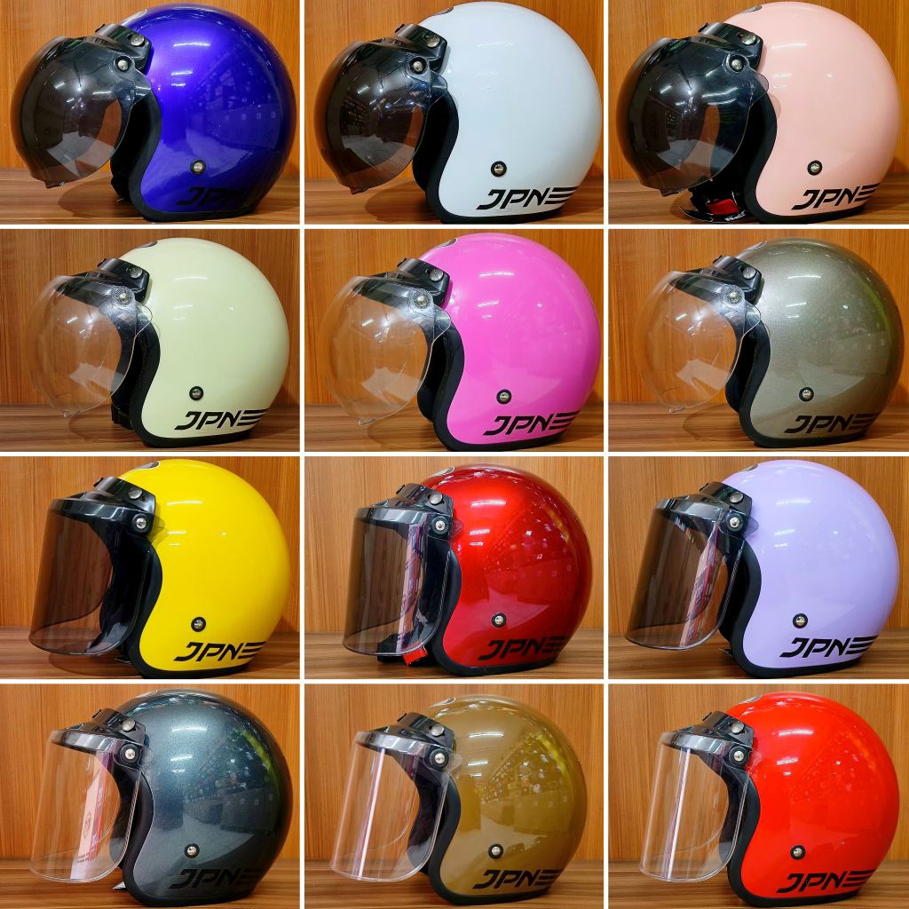 HELM JPN RETRO GLOS KACA DATAR / KACA CEMBUNG