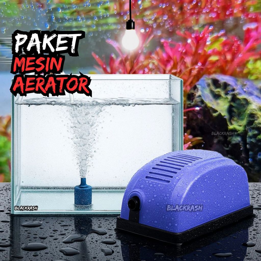 Paket Aerator Aquarium 1 & 2 Lubang – Pompa Oksigen Ikan Hias & Alat Gelembung Udara
