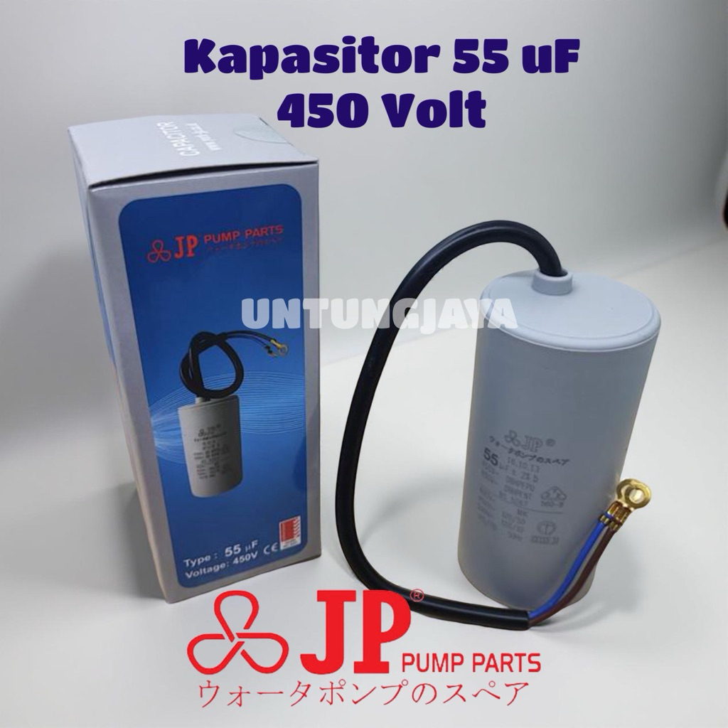KAPASITOR BULAT KABEL JP 55 uf 55UF 450VOLT // KAPASITOR KABEL POMPA AIR JP 55 MIKRO // CAPACITOR JP
