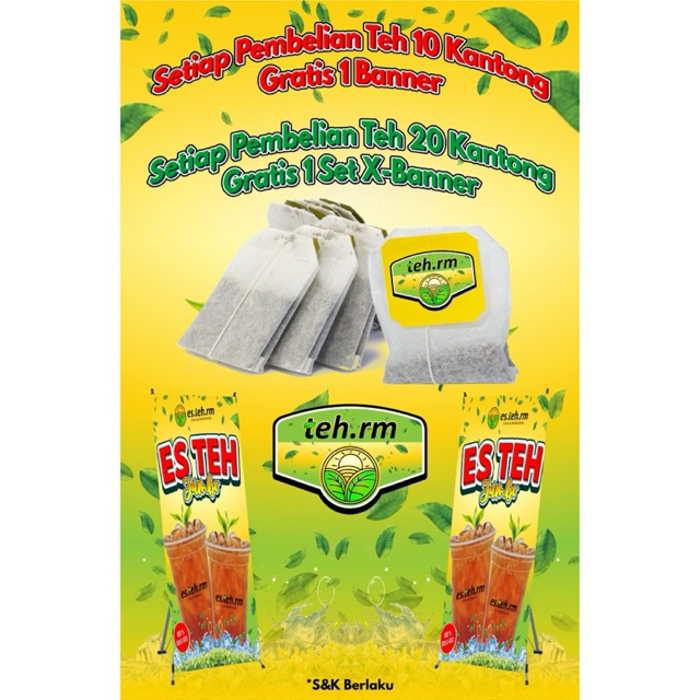 

RacikanESTEH JUMBO , IDE BUAT JUALAN PRAKTIS .. beli 10bag esteh free benner ( bebas nama toko/ warung kalian)