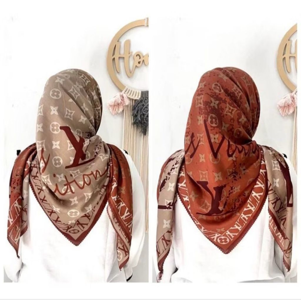 HIJAB SEGI EMPAT PREMIUM MERAH BATA ANTI LETOY MEWAH VOAL LASER CUT SUBLIME