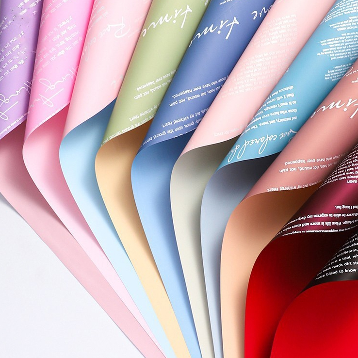 

Flower Wrapping Paper Dua Warna Bi Color Letter of Love Korea Kertas Buket Bunga Florist Cellophane Double color