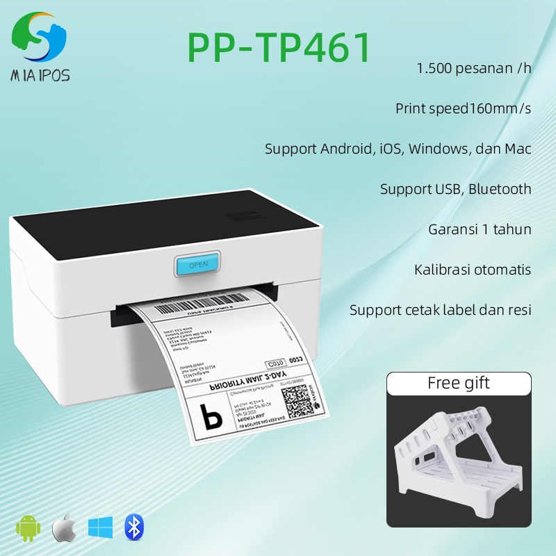 PRINTER BARCODE THERMAL LABEL SUPPORT BLUETOOTH /USB /Wireless Shipping Sticker Printer Barcode Ther