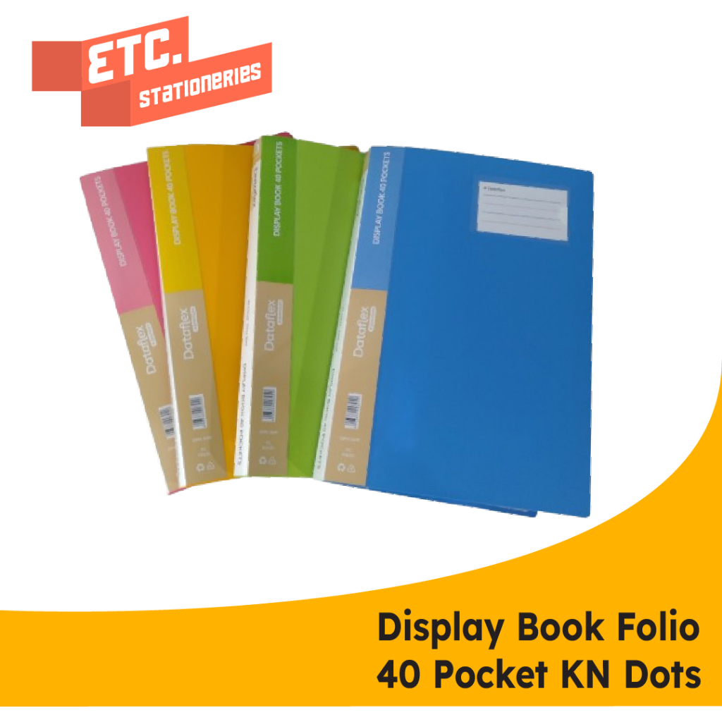 

Dataflex Display Book Folio / Document Keeper / Clear Holder 40 Pockets Motif Dots Pastel