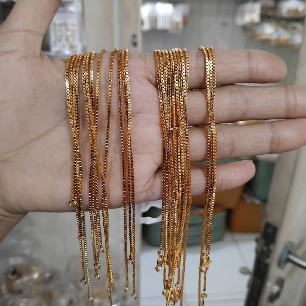 Grosir 12 pcs kalung italy kaca, kalung wanita dewasa xuping gold. 45 cm.
