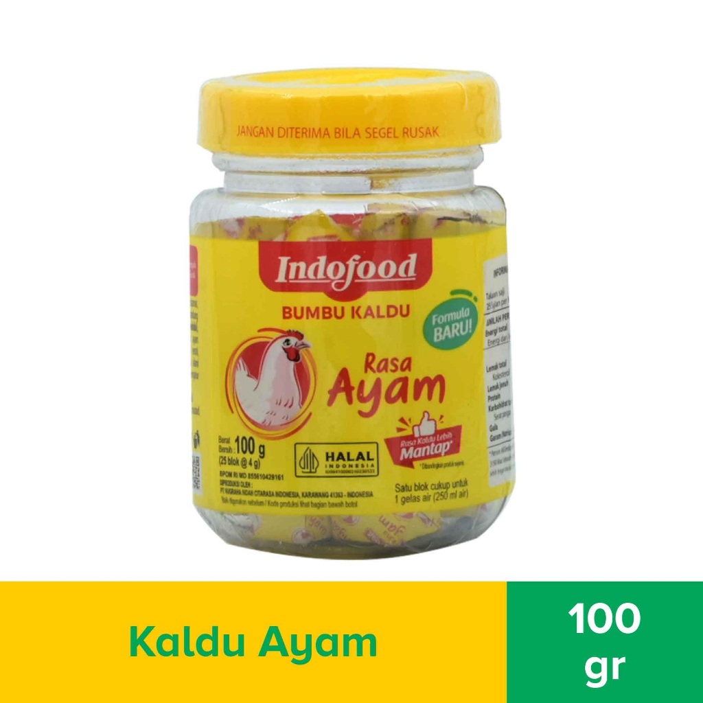 

Indofood Kaldu Ayam Cube Bumbu - 100gr Weight