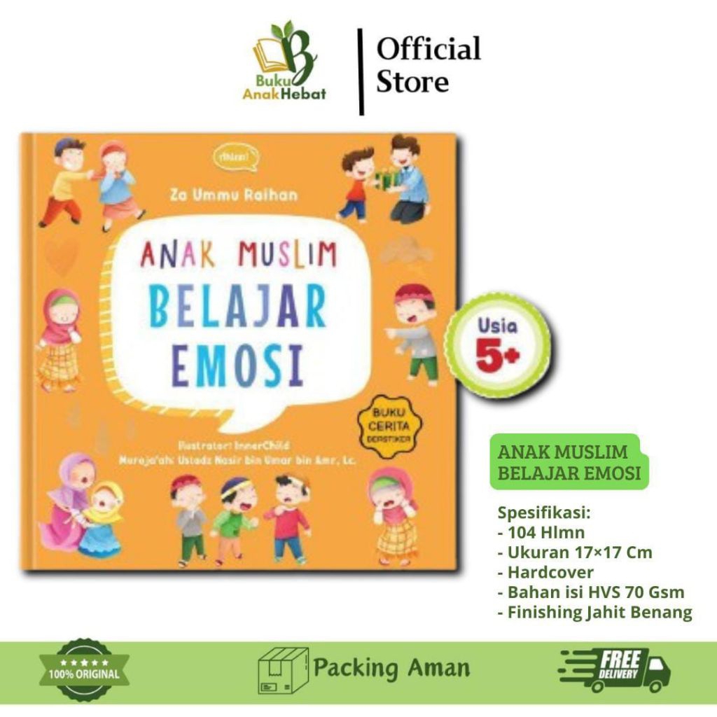 Buku Pengenalan Emosi | Anak Muslim Belajar Emosi | Hardcover | By Ahlan