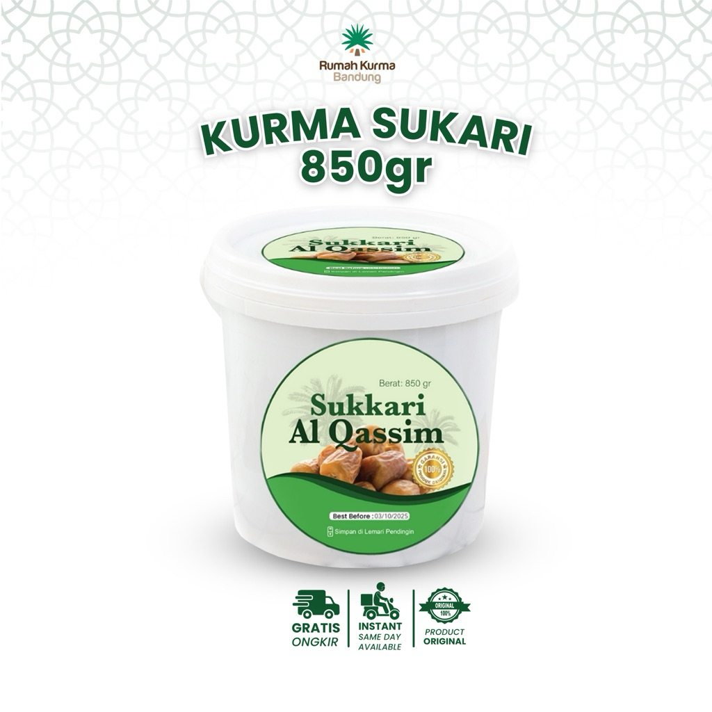 

Kurma Sukari Al-Qassim Ember 850gram Lembut Asli Madinah Oleh Oleh Haji Umroh