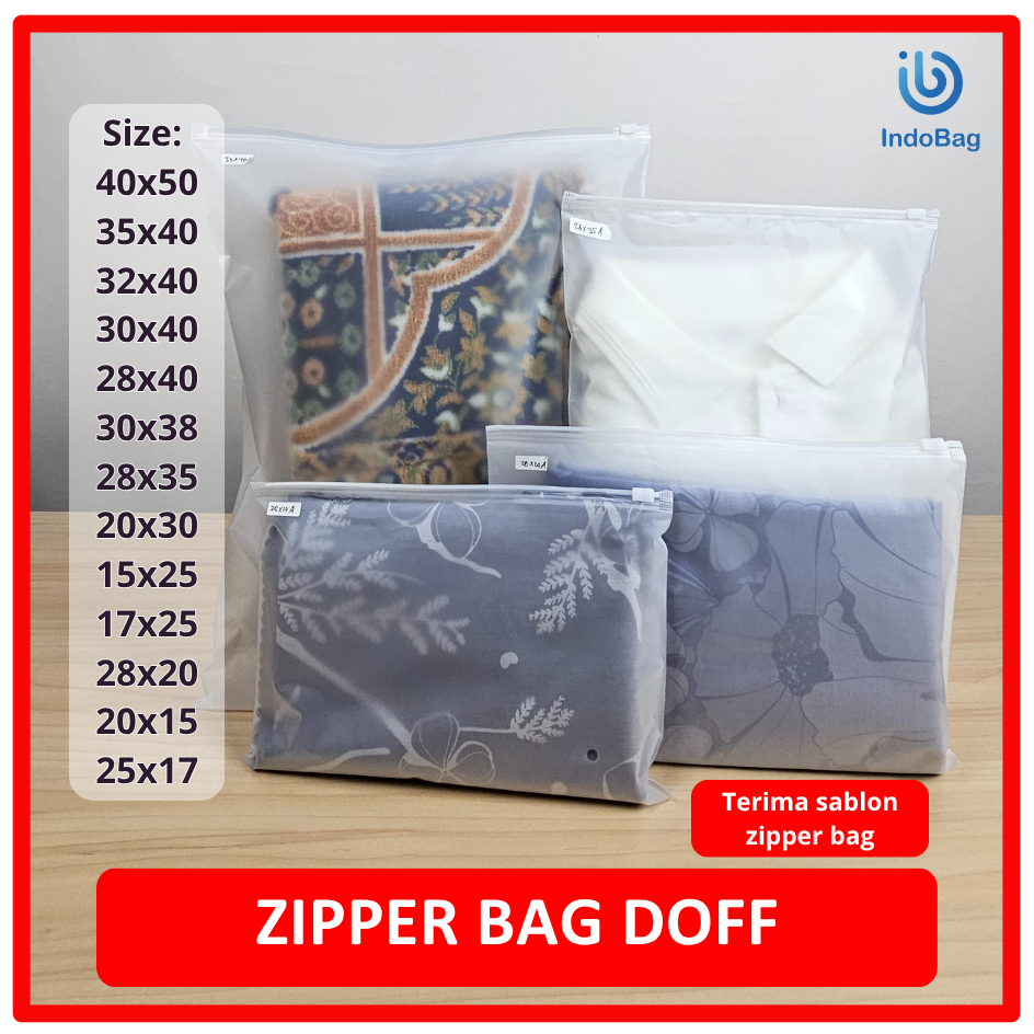 

IndoBag - Ziplock Bag Doff Bisa Custom Sablon Plastik Zipper Organizer Packaging
